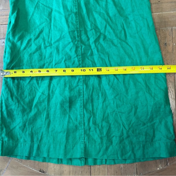 Everlane Shirt Dress Linen XS Grass Green Mini Button Front Collared Casual - Picture 9 of 9